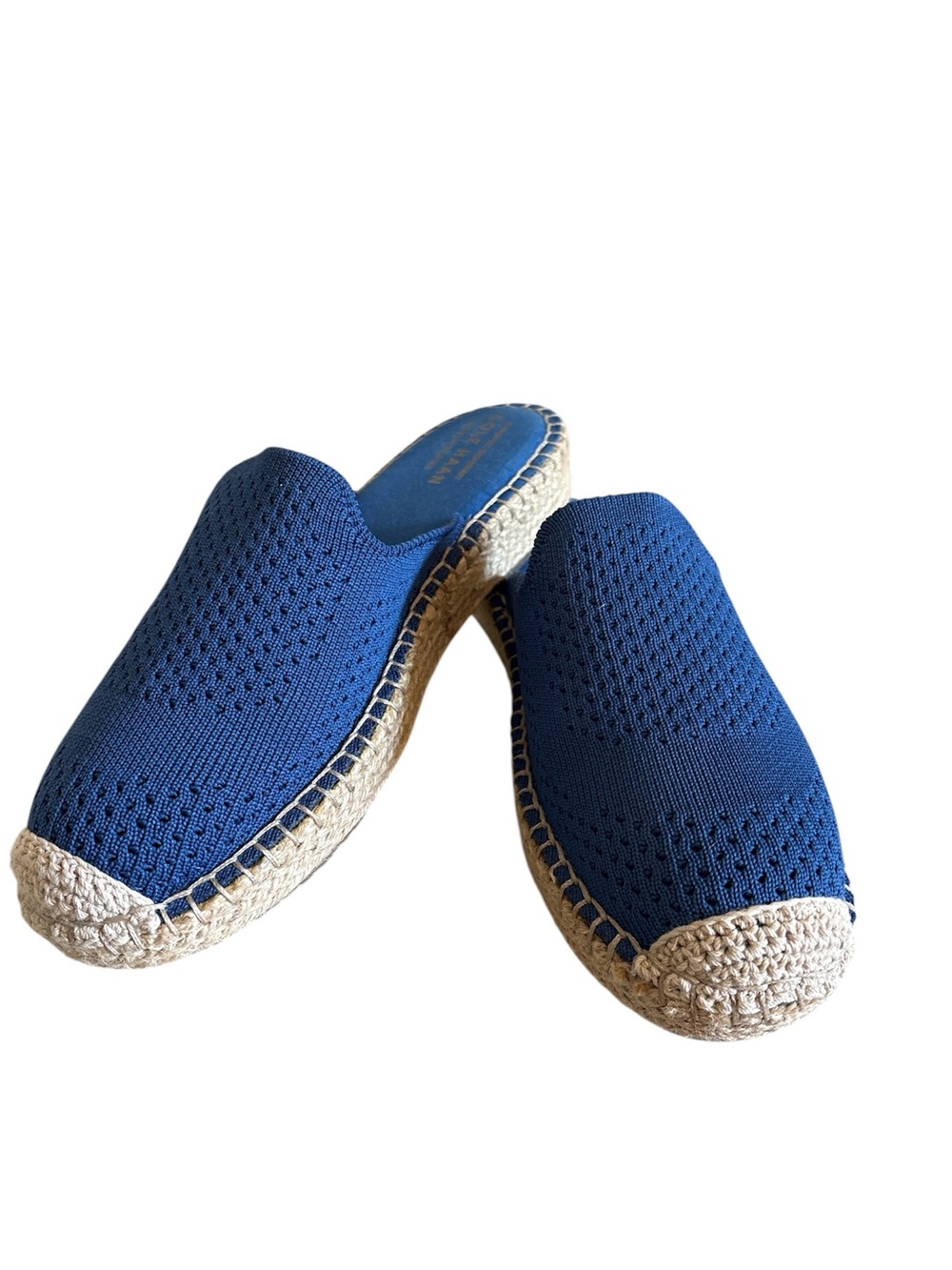 Cole Haan Cobalt Blue Espadrille Mule Slides, size 6